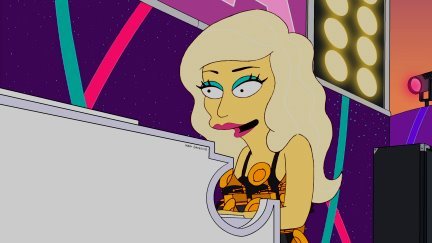 gagaunknown:  More preview stills (and outfits) for Lady Gaga’s episode of The Simpsons, which will air May 20th. 