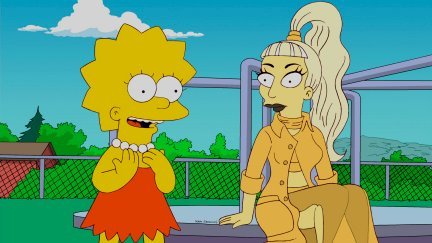 gagaunknown:  More preview stills (and outfits) for Lady Gaga’s episode of The Simpsons, which will air May 20th. 