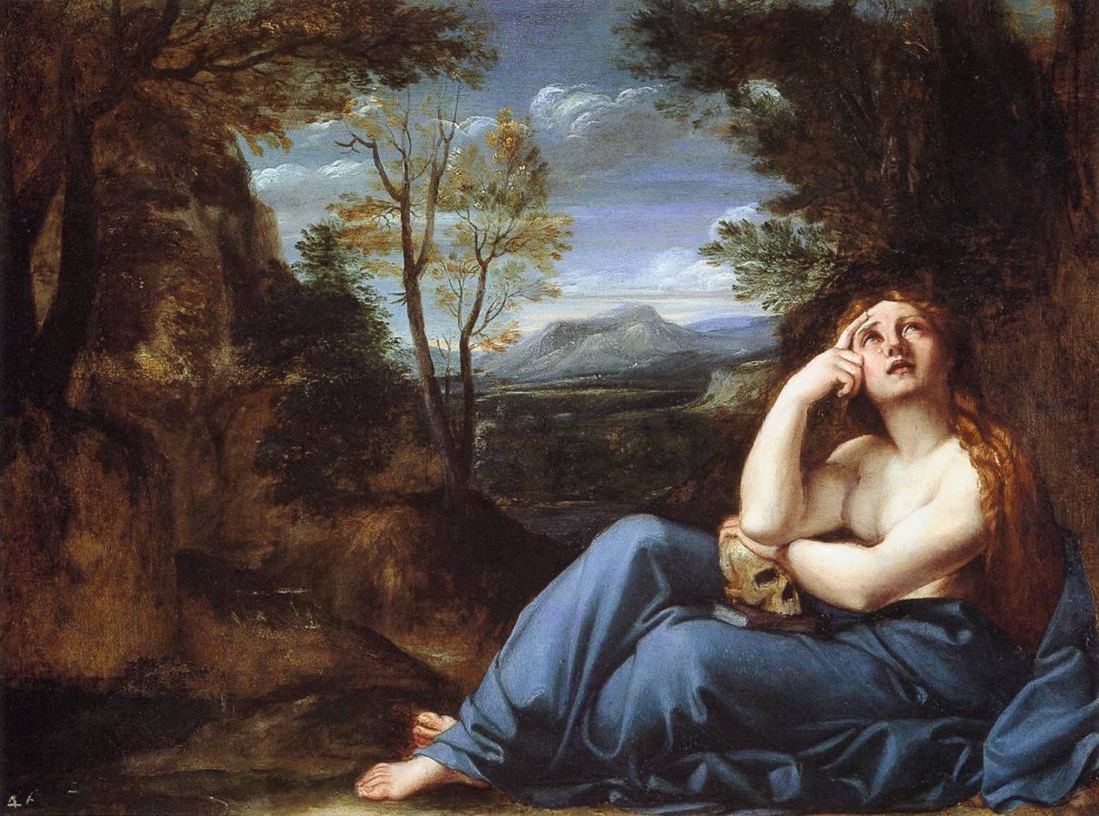 Annibale Carracci (1560 1609), the penitent Magdalen in a landscape (1598), oil on