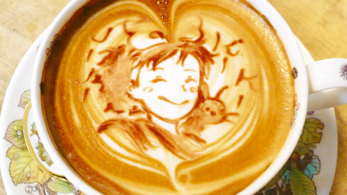 fuckyeahkikisdeliveryservice:   ✧ Kiki’s Delivery Service Latte Art (x) ✧  Now THIS is some real-ass Latte Art. <3 