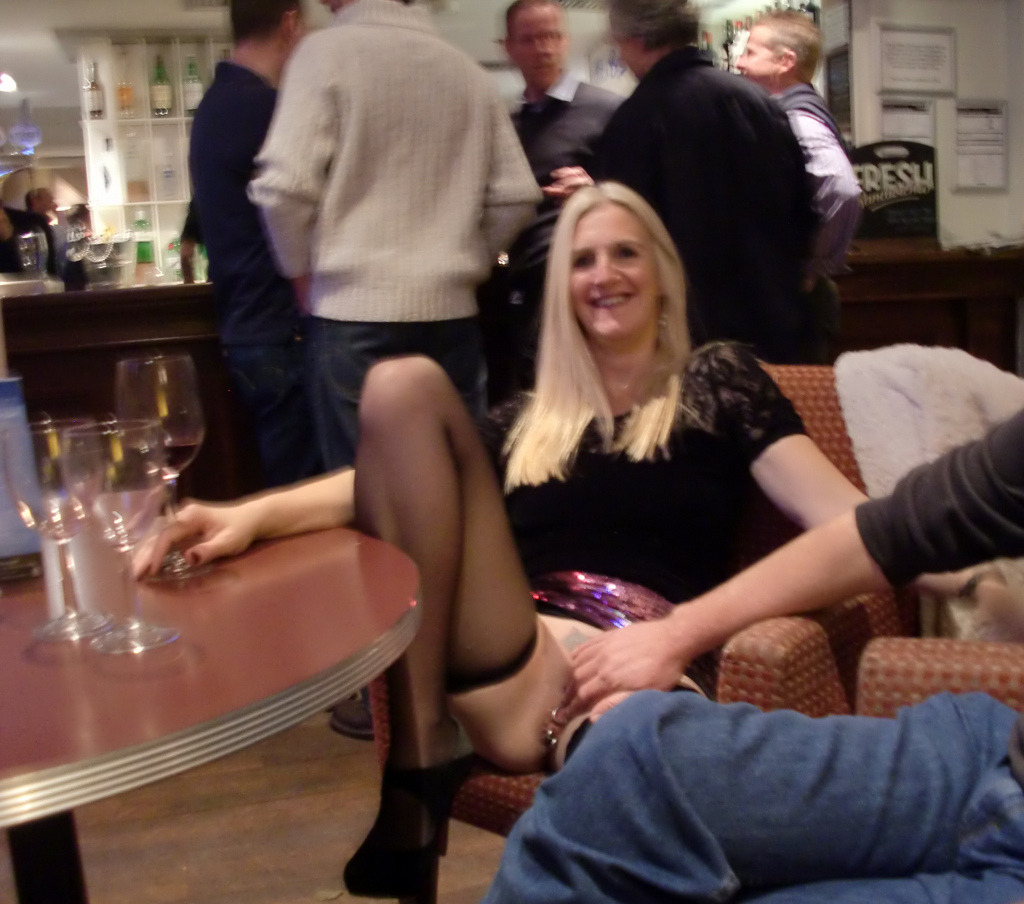 runflyrun:  Catherine flashing her Clit Rings at a pub in Glastonbury. Good times.