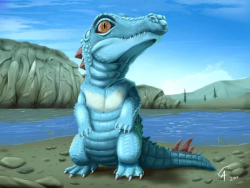 nothingbutpokemon:  ahh—real-pokemon:  Totodile  