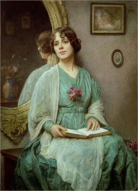in-the-middle-of-a-daydream: Reflections (1921). Ethel Porter Bailey Oil on canvas. Bailey (fl.1908-
