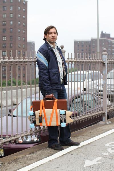 humansofnewyork:
“ “So what’s your story?”
“I’m just hawking my goods man, I make these skateboards out of old basketball floors.”
“That’s so cool. So what’s in the briefcase?”
“You know, my shit. I’m hawking my goods.”
His goods:...