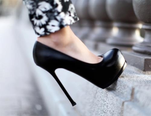 YSL black high heels