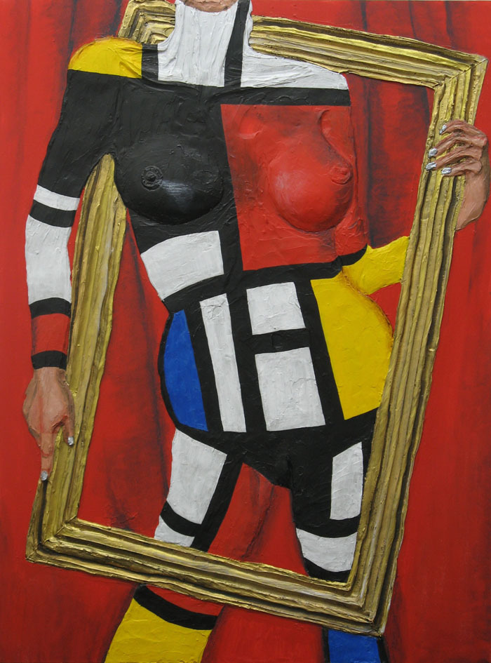 theories-of:  Gina Beavers - Mondrian, acrylic on canvas, 30” x 40”, 2012 