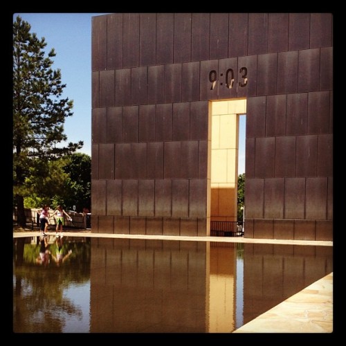 soonerheather:  The Reflecting Pool and the 9:03 gate at the OKC Memorial