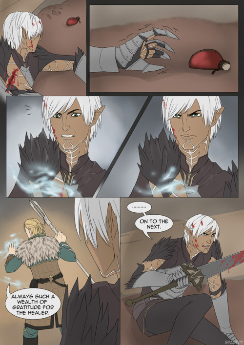 spicyshimmy: spader7: and be grateful3 page anders/fenris comic collaboration between me and shimm