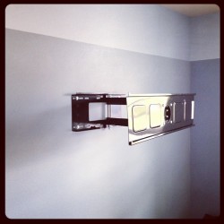 Spent my lunch break carefully mounting the tv mount on the wall (Taken with instagram)