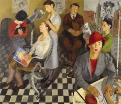 Poboh:  Art Beauty Shoppe, 1934, Isaac Soyer. American Social Realist Painter, Born
