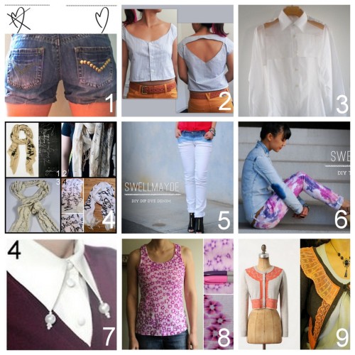 Roundup Nine Fashion Restyle Tutorials Part Two. By Request. Im not including tee shirt restyles, be