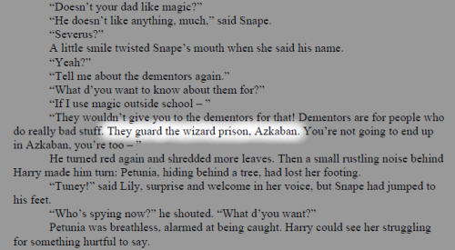 timelordis-sapiens: She didn’t mean James Potter. She meant Severus Snape. (first quote: Harry