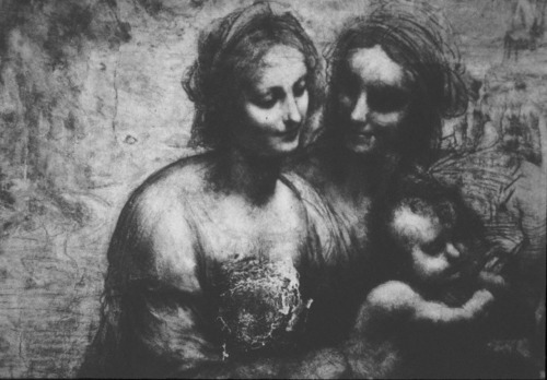 artisanalordnance: The Virgin and Child with St. Anne and John the Baptist charcoal and chalk on can