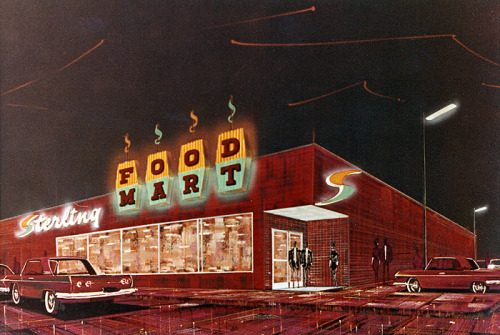 Sterling Food Martc.1960-65 store front concept illustrations