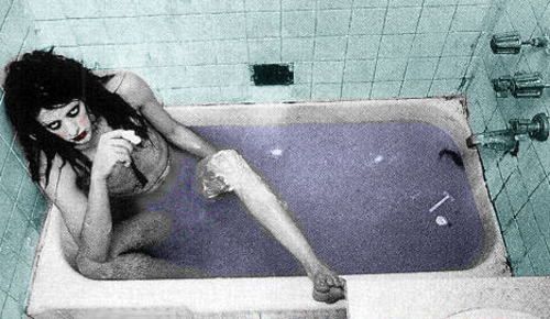 Twiggy Ramirez - bass player for Marilyn Manson, A Perfect Circle and Nine Inch Nails. In a bathtub.