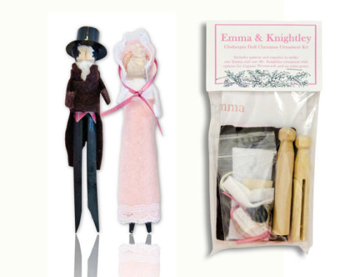 Jane Austen Clothespin Doll Ornament Kit: Emma Woodhouse and Mr. Knightley