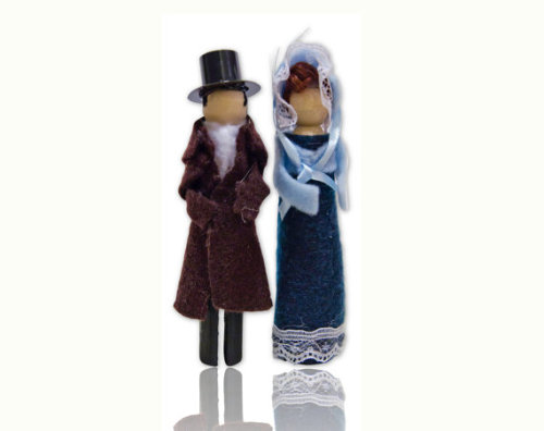 Jane Austen Clothespin Doll Ornament Kit: Henry Tilney and Catherine Morland