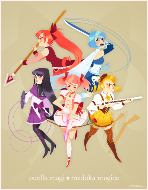 areu:man i had to draw this twice… my photoshop crashed the first time :/madoka magica print for ani