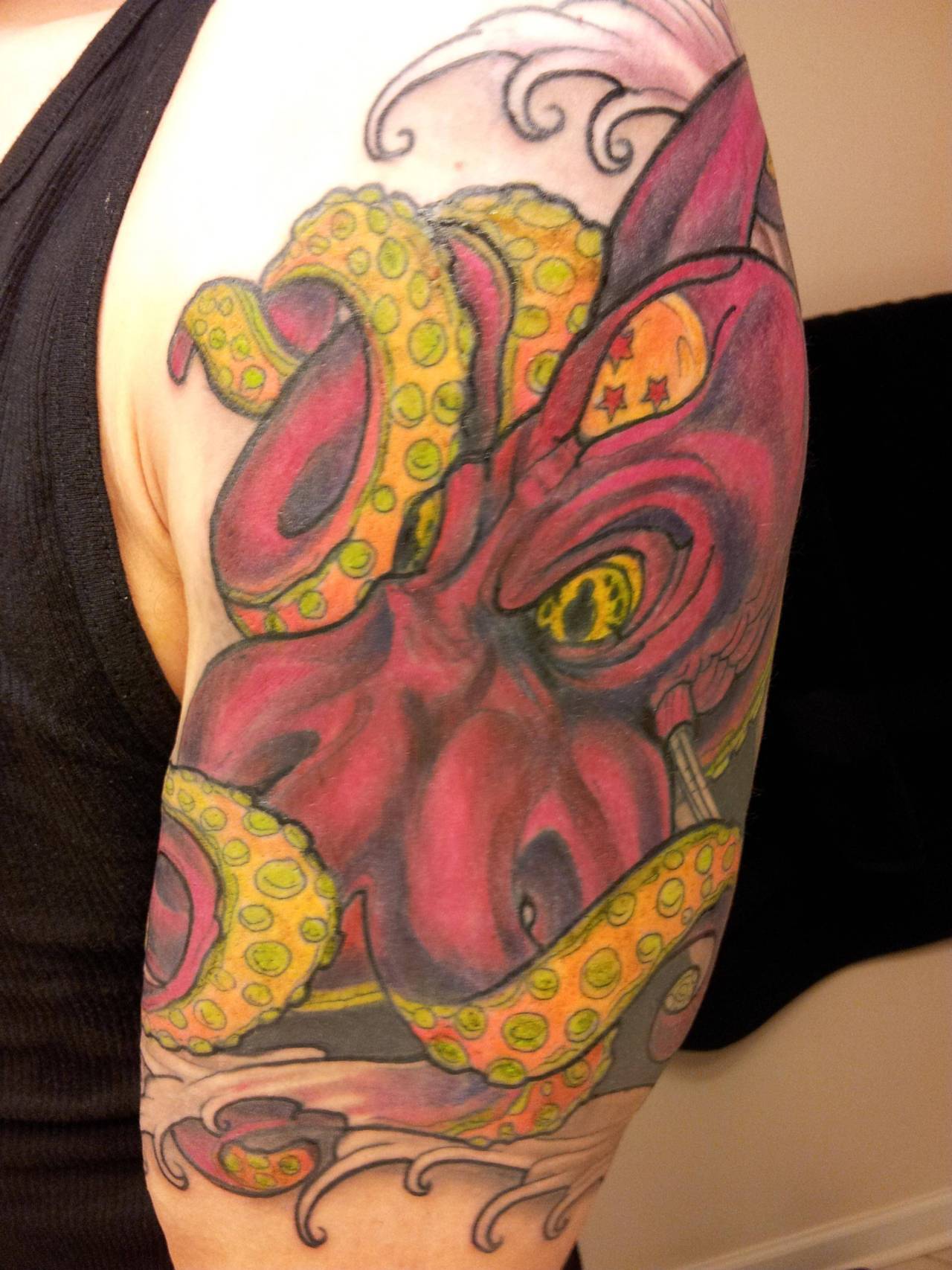 Tattoo Designs Red Octopus Half Sleeve By Bruce Rivera Divinity