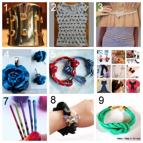 Roundup Nine DIY Jewelry, Accessories and Fashion Tutorials PART FOUR. Roundup of this past week in 