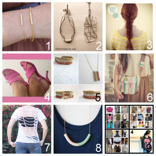 Roundup Nine DIY Jewelry, Accessories and Fashion Tutorials PART FOUR. Roundup of this past week in 