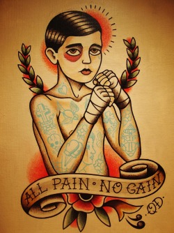 flash-art-by-quyen-dinh:  &ldquo;All Pain, No Gain&rdquo; ~ Quyen Dinh (Sold) Purchase Print Here :)