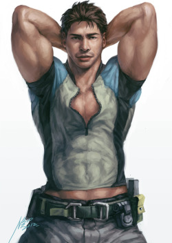 yaoi4nerds:  Chris from Resident Evil drawn by Nick300
