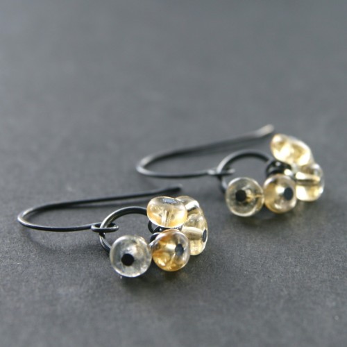 citrine cluster earrings