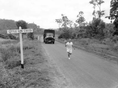 1956 Olympic Games. Torch Relay, Cairns to Melbourne. [Little Gin Creek] photo by J Fitzpatrick