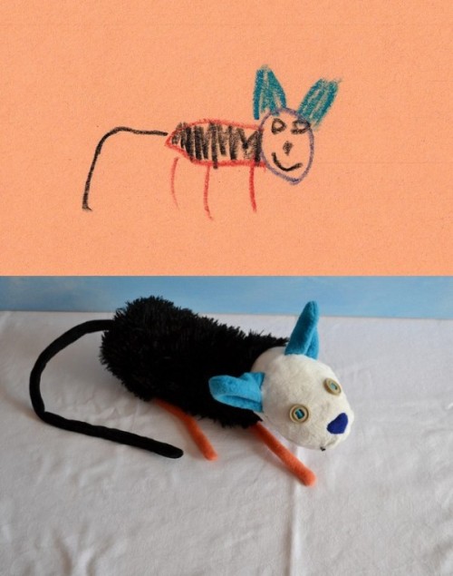 fluorescent-grey:  alwayschangingtunes:  ianbrooks:  Turning Children’s Drawings to Toys by Child’s Own Studio Remember all that crazy shit you drew as a kid? True story: when I was but a wee lad I was fond of drawing bones with wings on them. There