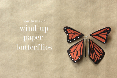 DIY Wind Up Paper Butterfly Tutorial.littlecraziness:(via wind-up paper butterflies are my fave (gue
