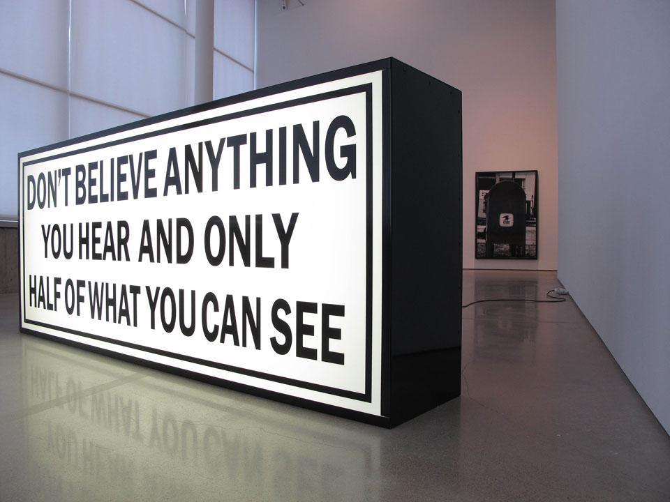 visual-poetry:  “don’t believe anything you hear” by gardar eide einarsson