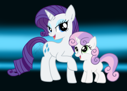 raritybestpony:  Rarity and Sweetie Bell by *MapleSunrise 