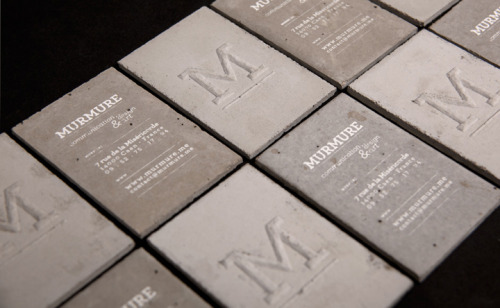 Concrete business cards by Murmure Tarjetas de presentación de concreto de Murmure k∇