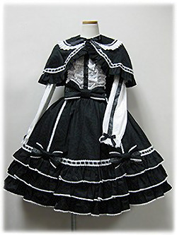 calantheandthenightingale:    Black Dresses, Series XIV: Black OPs and JSKs with White Lace, part I by Angelic Pretty  These sets are going to be too much fun <3   OH MY LORD CRY