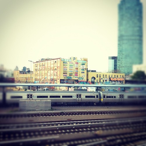 The view of 5 Pointz from the 7 train. 5 Pointz is an outdoor art exhibit for aerosol artists in Long Island City with 200,000 square feet of graffiti. I never get tired of seeing Biggie welcoming me to Queens.
5 Pointz, 45-46 Davis Street, Long...