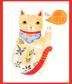 eatsleepdraw:  Maneki Neko by Sophie Blackhall-Cain Etsy shop here where you can buy this greeting card!