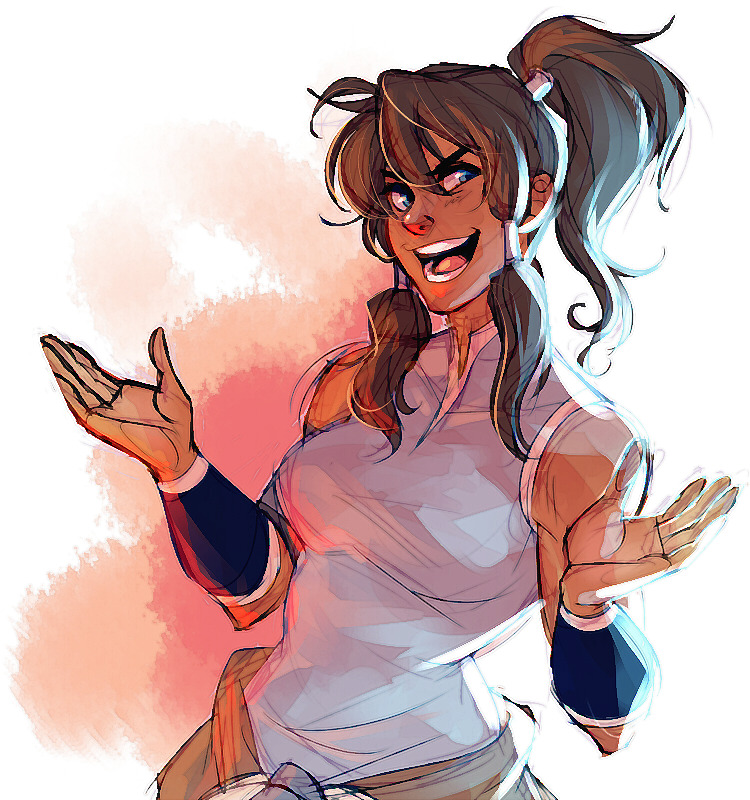 stripesandteeth:  Quickey color doodle of Korra before bed~ It’s my first time