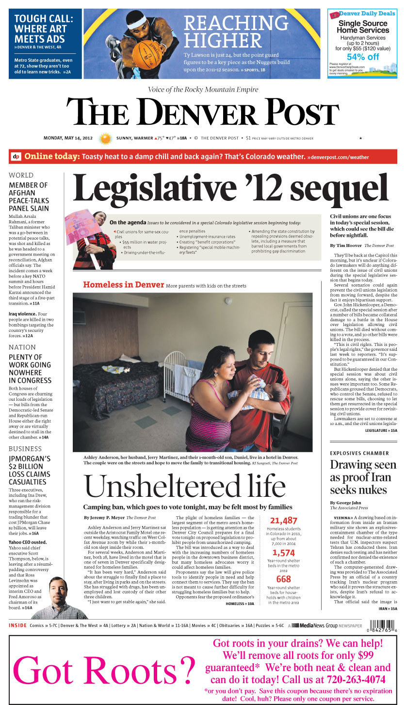 Legislative 2012 sequel They’ll be back at the Capitol this morning, but it’s unclear if Colorado lawmakers will do anything different on the issue of civil unions during the special legislative session that begins today.
How do you think the issue...