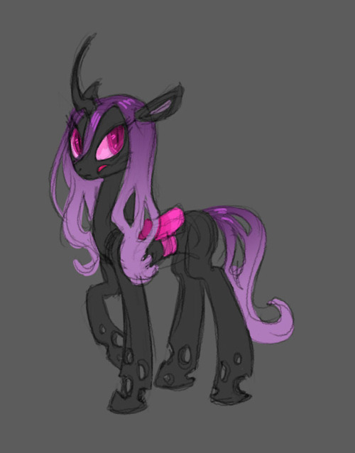 fillydelphia:  carniscorner:  i should probably start thinking about a name…  I’m really loving this changeling OC design!