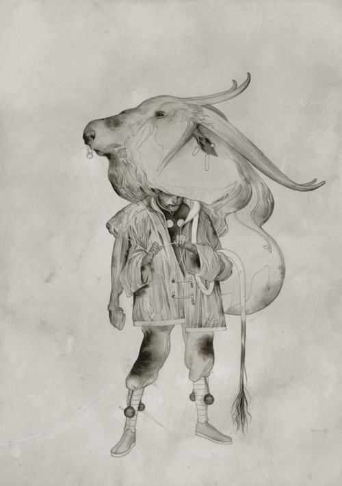 blog.feral-kid.comJoao Ruas, ” The Minotaur – Study “, Pen &amp; Ink Washes on Heavyweight Paper, 20