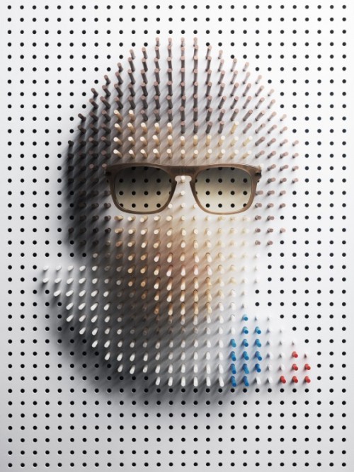 The Kings of Cool ~ Pin ArtPortraits of celebrities made entirely out of wooden pegs and strategic l