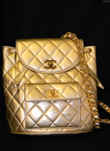 Metallic Gold Vintage Chanel Backpack