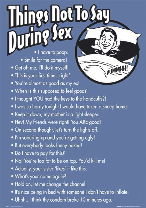 Dirty things to say during sex chart