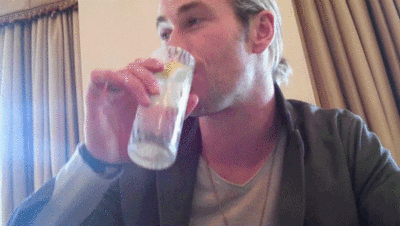 khelleren:  kamero-gomez:  THE ODINSSONS VS. WATER Gifs from v322321  Water: 2 The Odinssons: 0  I like how toms trying to be subtle about how he’s opening his water bottle