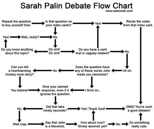 Sarah Palin Debate Flow Chart adult photos