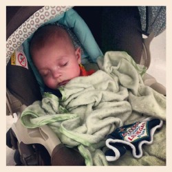 SJ all tuckered out from his 4 month shots (Taken with instagram)