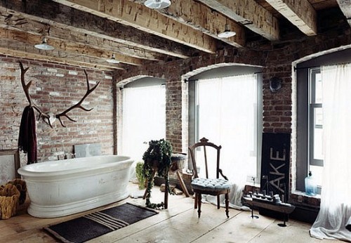 micasaessucasa:Cool Interiors With Exposed Brick Walls