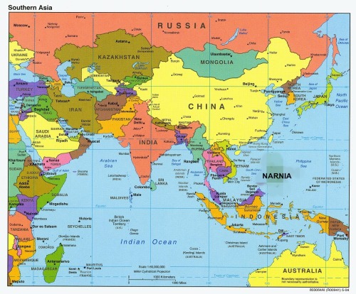 Map of pakistani and indian territory in 1960