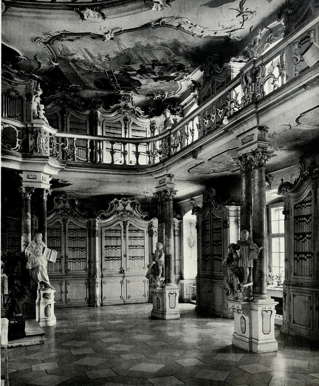 Inside the library at Schussenried Abbey, Württemberg